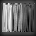 Stylish Curtains in White Gray and Dark Gray Soft Fabric for Home Decor