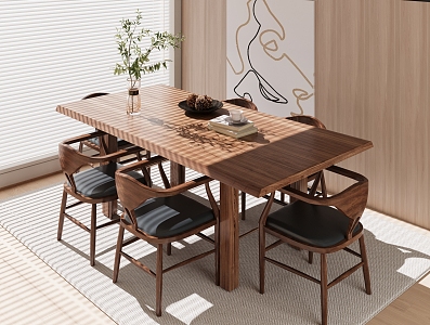 Restaurant table and chair combination 3d model