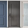 Modern Interior Hinged Doors With Various Colors And Glass Panel Design 3d model