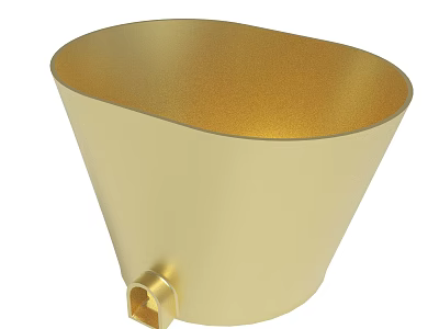 Golden Modern Metal Funnel Shaped Container With Base Connector Design 3d model