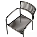 Modern Leisure Chairs With Black Frame Woven Seat Armrests And Houndstooth Fringe Blanket
