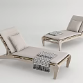 Comfortable Wooden Frame Outdoor Lounge Chairs With Light Cushions And Fringed Blankets