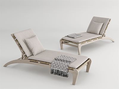 Modern Recliner Outdoor Lounger 3d model