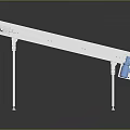 Industrial Conveyor Belt System With Blue Surface White Frame And Electric Motor