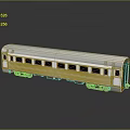 Silver Train Car Model With Multiple Windows And Reflection On Black Background 3d model