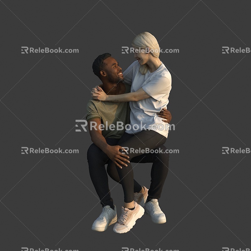 Foreign Couple Couple Black 3d model