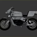 3D Rendered Modern Motorcycle With Gray Body Red Stripes And Metallic Finish