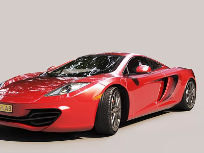 Red Sports Car With Sleek Body Design Black Wheels And Modern Headlights 3d model