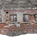 Old Industrial Factory Buildings Featuring Gray Roofs Red Brick Walls Red Doors And Peeling Paint