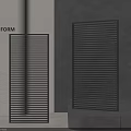 Modern Black Room Divider With Vertical Slats For Home Office Interior Design