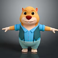 Animated Cartoon Marmot Character With Blue Shirt Green Vest And Outstretched Arms