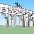 Brandenburg Gate White Architectural Structure With Columns Statue And Decorative Reliefs