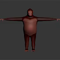 Monkey Standing Pose With Arms Outstretched 3D Model Digital Rendering