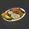Tasty Breakfast Platter With Fried Egg Avocado Sausage Beans And Hash Browns