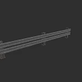 Sturdy Metal Fence With Horizontal Railings For Outdoor Boundary Protection