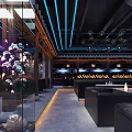 Modern Bar Interior Design With Stylish Lighting Fixtures And Comfortable Seating Areas