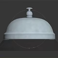 Shiny Chrome Plated Service Bell With Silver Reflective Surface And Black Base