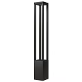 Modern Black Outdoor Light Featuring Multiple Vertical Long Strip Poles And Square Base