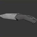 Futuristic Metallic Folding Knife Featuring Sharp Blade And Geometric Handle Design 3d model