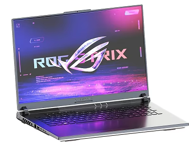 Gaming Laptop ROG Strix With Colorful Display And RGB Keyboard Design 3d model