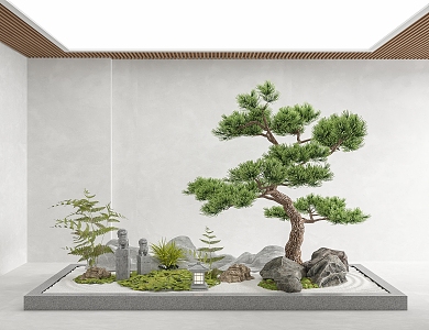 New Chinese style landscape sketch interior landscape landscaping courtyard landscape sketch landscape tree 3d model