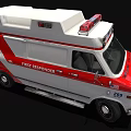 Red And White Ambulance With Emergency Lights And Medical Rescue Design