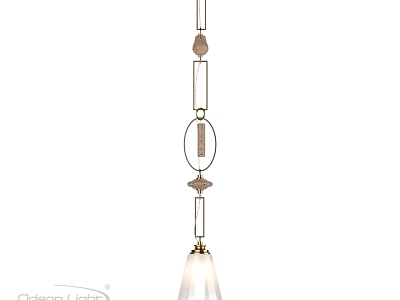 Modern Chandelier With Glass Oval And Rectangular Pendants And Metal Accents 3d model