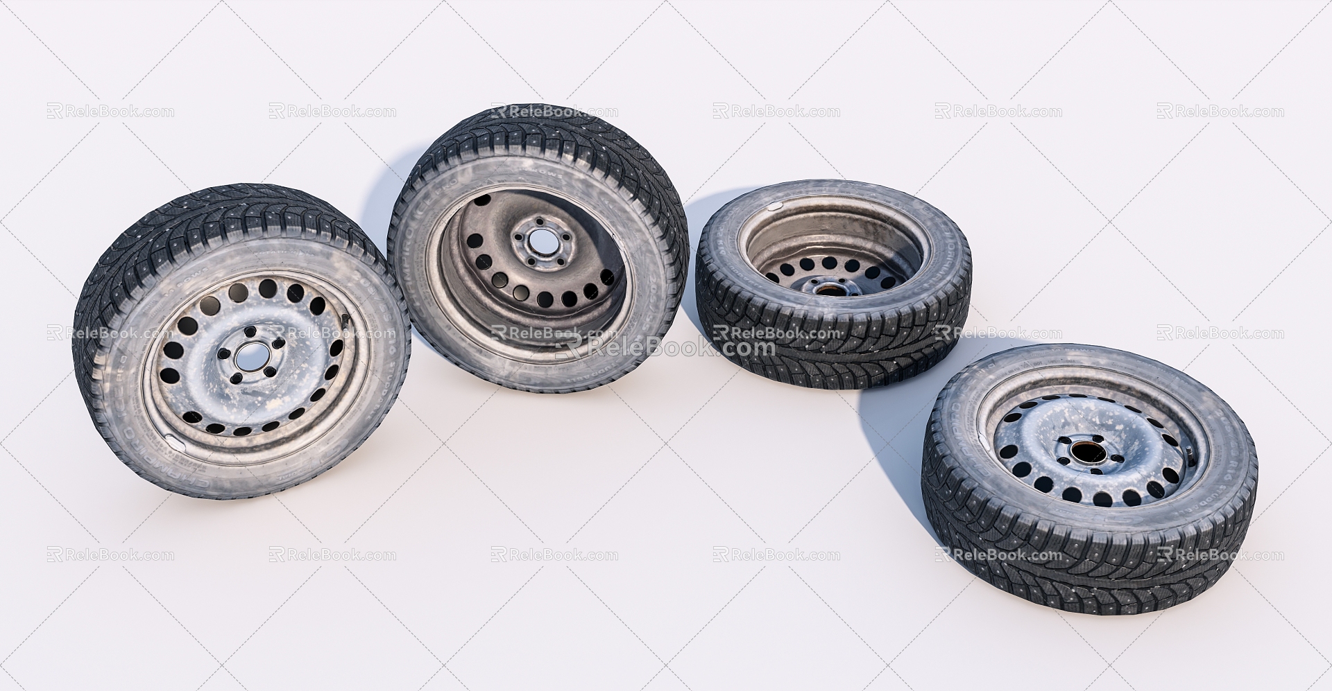 Modern tires Old tires 3d model