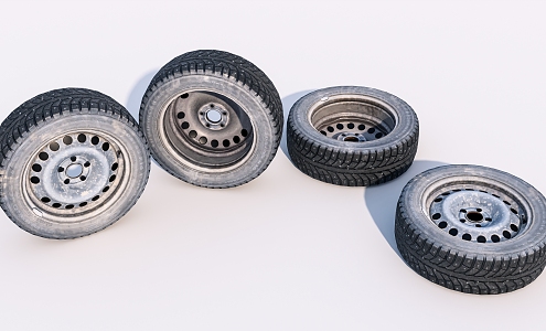 Modern tires Old tires 3d model