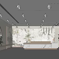 Modern Front Desk Company Lobby Front Desk 3d model