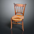 Classic Wooden Leisure Chair With Woven Seat And Elegant Backrest Design