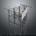 Industrial Construction Scaffold Structure With Metal Frame Cross Bars And Support Legs