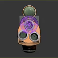 Unique Steampunk Gun Design With Wooden Grip Metal Parts Scope And Blue Glowing Effect