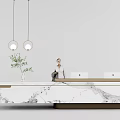 Modern Reception Desk Office Front Desk 3d model