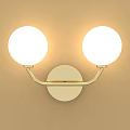 Modern Golden Wall Lamps With White Round Shades And Branch Design Decorative Lighting