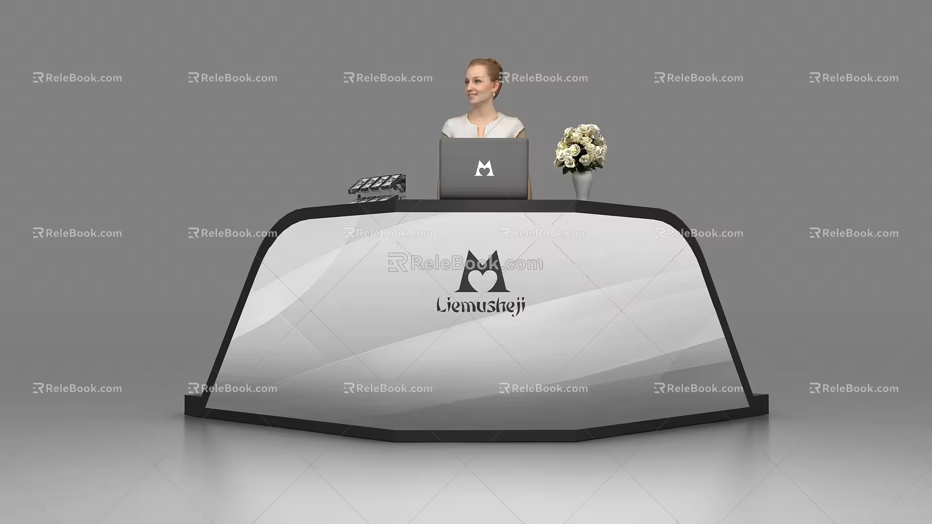 Modern reception desk 3d model