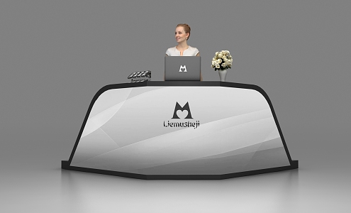 Modern reception desk 3d model