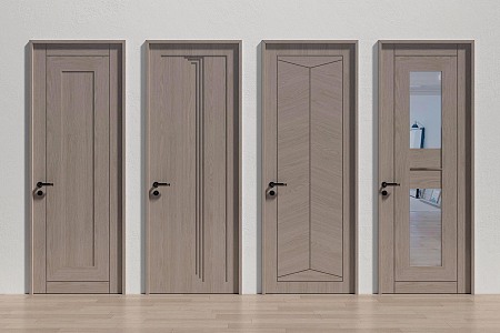 Modern swing door single door 3d model