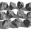 Natural Irregular Gray Stones And Wood Pieces For Decorative Projects