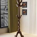 Classic Wooden Coat Hanger Stand With Curved Hooks For Home Hallway Interior
