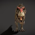 Realistic Tyrannosaurus Rex Head With Open Mouth Sharp Teeth Spikes And Rough Skin