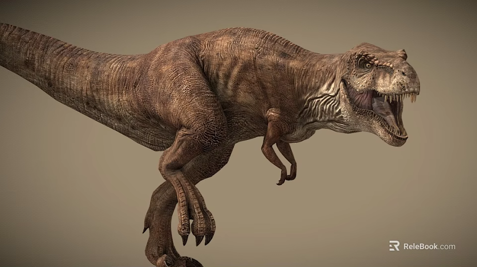 Fierce Reptile Tyrannosaurus Rex With Sharp Teeth Scaly Skin And Muscular Legs Standing 3d model 