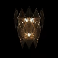 Modern Wall Light With Geometric Glass Shade And Gold Metal Frame Design