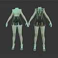 Fashionable Women Dresses On Mannequins With White Black And Red Color Styles And High Heels