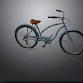 Vintage Blue Bicycle With Orange Seat And Classic Frame Design