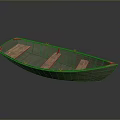 Traditional Wooden Boat With Natural Brown Wood Seats And Smooth Planks Design