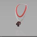 Fashionable Red And White Chain Necklace With 4F Logo Pendant Design