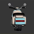 Vintage BAKAN Scooter In Turquoise And Beige With Black Seat And Round Headlight