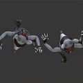 Dynamic Rabbit Like Creatures Wearing Red Goggles And Badge Outfits Dancing Together