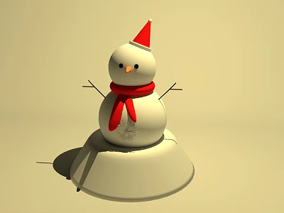 Cute Game Movie Snowman Character With Red Hat Red Scarf And White Body 3d model